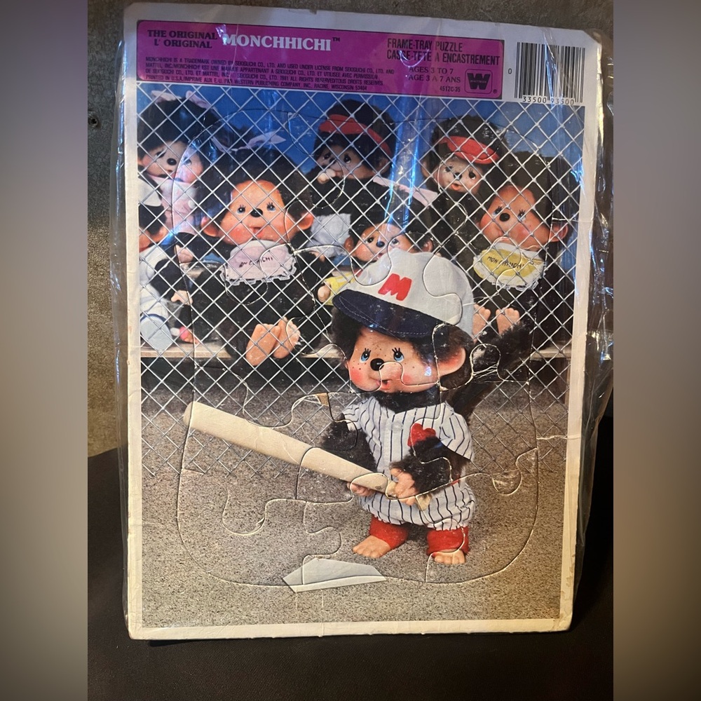 1981 Vintage the Original MONCHHICHI 12 Piece Kids Puzzle Tray